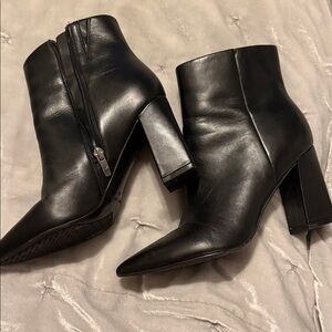 Marc Fisher Black Leather Ankle Booties